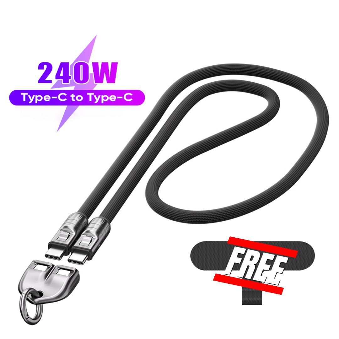 🔥 49 % RABATT🔥C til C 240 W ladekabel med bærbart armbåndsdesign