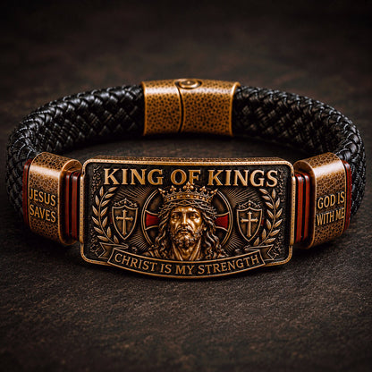 ✝️ Kongenes Kongers Trosarmbånd – Justerbart kristent armbånd i gave