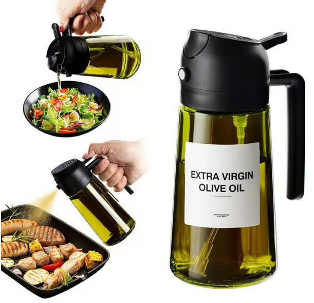 💕2-i-1 glassoljesprøyte og -dispenser