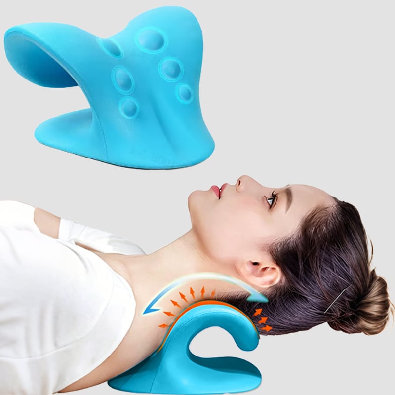Neck Stretcher ,Neck Hump Corrector,Neck and Shoulder Relaxer Cervical Traction Device Pillow - Blue