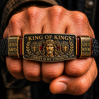✝️ Kongenes Kongers Trosarmbånd – Justerbart kristent armbånd i gave