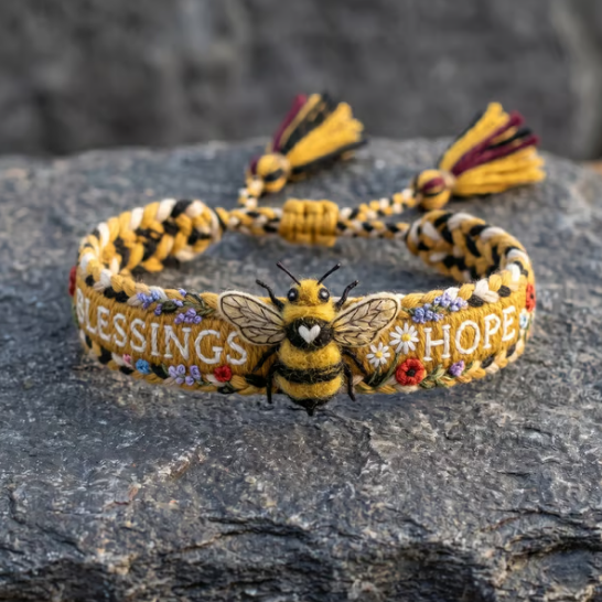 🌼 Velsignelser og håp 🐝 2026 Begrenset opplag Håndlaget vevd armbånd