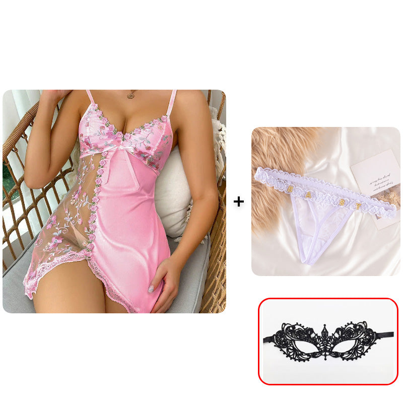 🥳2026 VARMT SALG🥳💞50 000+ SOLGT!💥👗🎀 50 % RABATT! Erotisk blonde-nattkjole – Gjennomsiktig, trykt blonde, dyp V-hals. Justerbare stropper for komfortabel passform. Legg til et snev av romantikk til kvelden din. 🌙✨