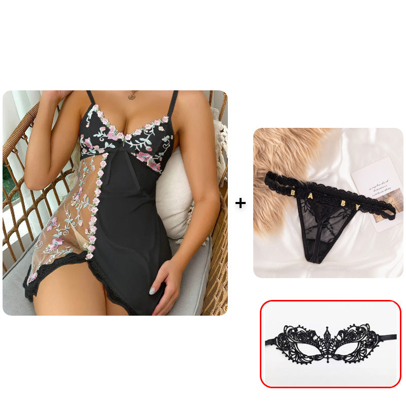 🥳2026 VARMT SALG🥳💞50 000+ SOLGT!💥👗🎀 50 % RABATT! Erotisk blonde-nattkjole – Gjennomsiktig, trykt blonde, dyp V-hals. Justerbare stropper for komfortabel passform. Legg til et snev av romantikk til kvelden din. 🌙✨