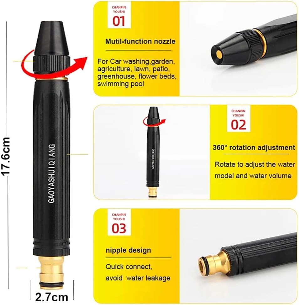 ⏰ SISTE DAG! KJØP 2, FÅ 1 GRATIS!! 🔥 Høytrykksspylerpistol for hjemmet – Uunnværlig for vanning av planter og grønnsaker, og for bilvask. 👍💦