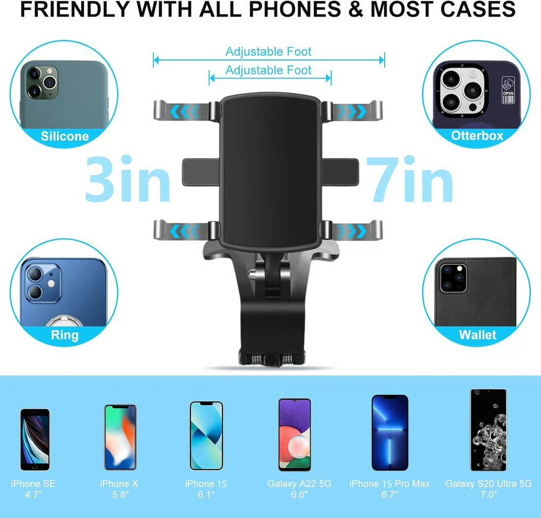 🔥360° justerbar mobiltelefonholder til dashbordet i bilen📱Fungerer med alle mobiltelefoner