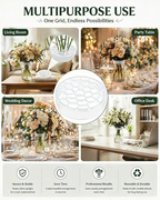 🌸🔥Gjenbrukbart silikongitter til blomsterarrangering, strekker seg over vasens kant, fester seg til glasset, for enkel blomsterarrangering.