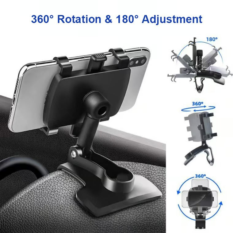 🔥360° justerbar mobiltelefonholder til dashbordet i bilen📱Fungerer med alle mobiltelefoner