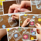 40 stk. gjennomsiktige bokmerker med tørkede blomster – DIY-gavebokmerker