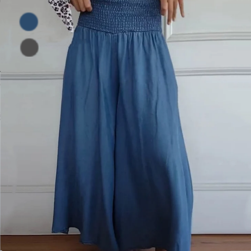 ⏳Tidsbegränsad rabatt✈️Trendiga Hög Midja Vida Ben Jeans för Kvinnor med Fickor