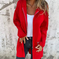 🍂Saisonale Förderung super niedrigen Preis🍂Lässige, modische Langarm-Sweatshirtjacke mit Reißverschluss und Kapuze