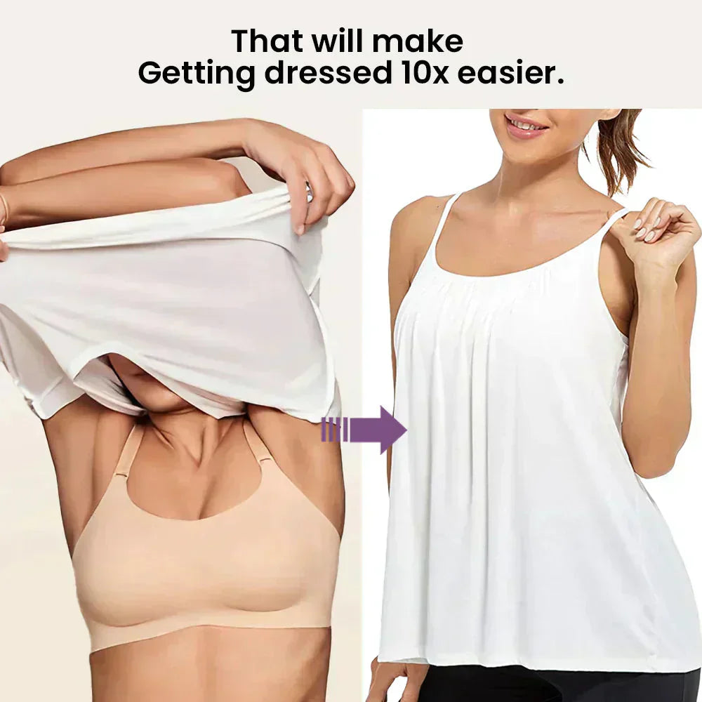 Lös Passform Tanktop med Inbyggd BH
