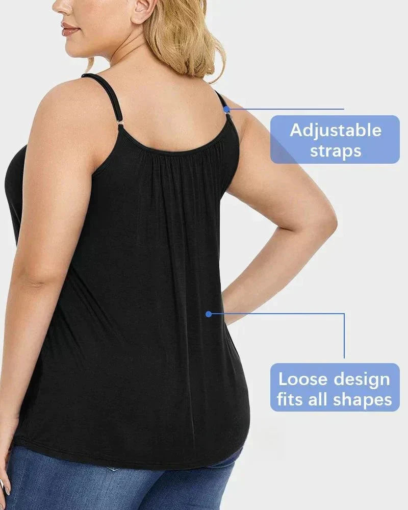 Lös Passform Tanktop med Inbyggd BH