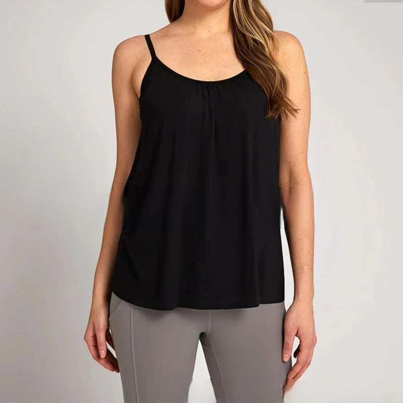 Lös Passform Tanktop med Inbyggd BH