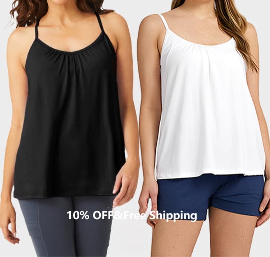 Lös Passform Tanktop med Inbyggd BH