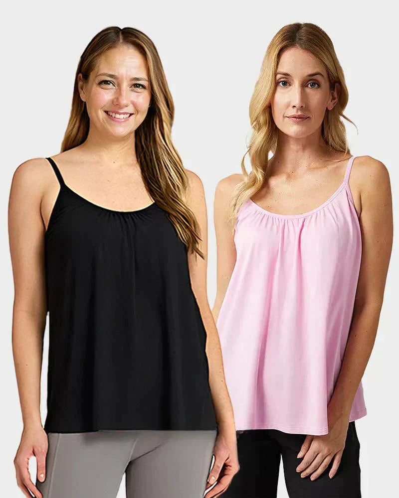 Lös Passform Tanktop med Inbyggd BH