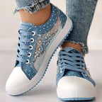 (köp 2 gratis frakt)Ladies Casual Flat Round Toe Lace Up Low Top Skor