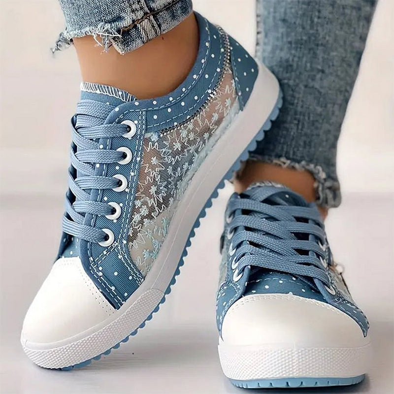 (köp 2 gratis frakt)Ladies Casual Flat Round Toe Lace Up Low Top Skor