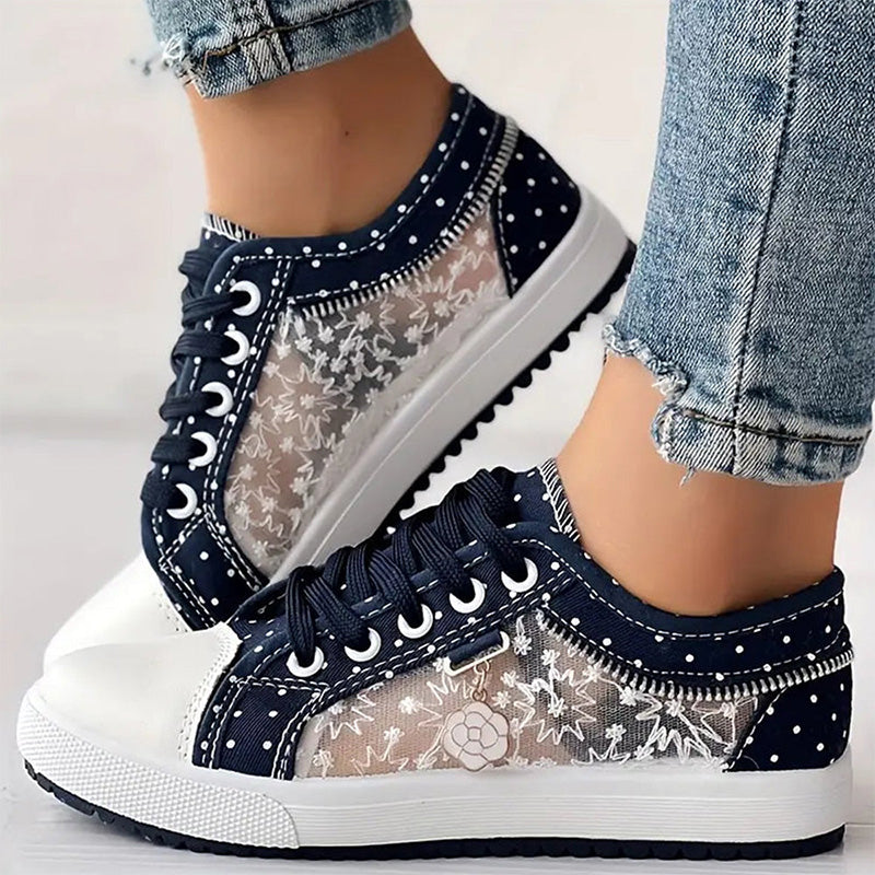 (köp 2 gratis frakt)Ladies Casual Flat Round Toe Lace Up Low Top Skor