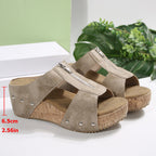 🔥2025 Nytt 49% rabatt på Hot Sale🔥Mode Wedge Open Toe Damtofflor