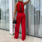 Köp 2 - få 5% rabatt (fraktfritt) Elegant ärmlös enfärgad jumpsuit för kvinnor