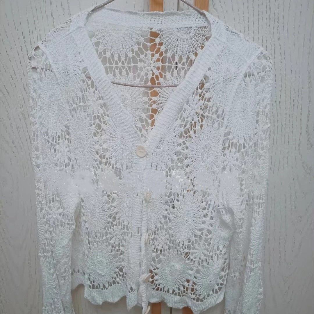 🌸 Hot Sale 50%OFF🌸Kvinnors spets V-hals långärmad topp