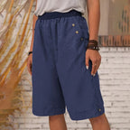 💥Kvinnor sommar avslappnade pocket shorts