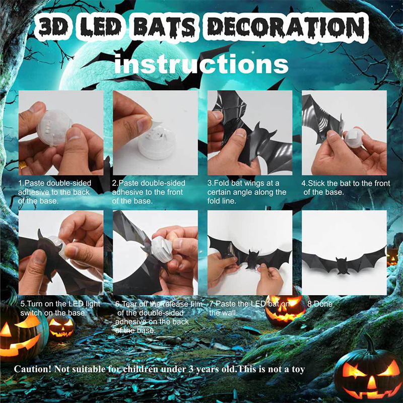 3D Fladdermus LED Vägglampa Dekoration