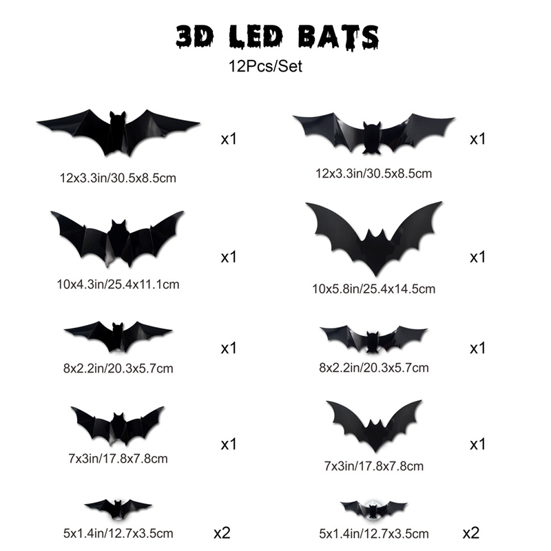 3D Fladdermus LED Vägglampa Dekoration