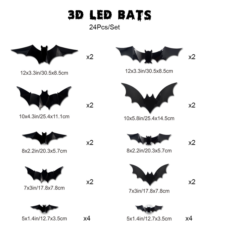 3D Fladdermus LED Vägglampa Dekoration