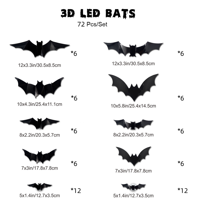 3D Fladdermus LED Vägglampa Dekoration