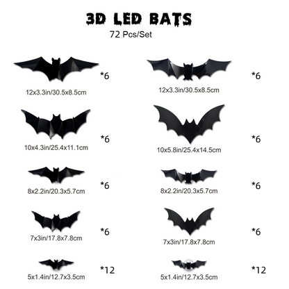 3D Fladdermus LED Vägglampa Dekoration