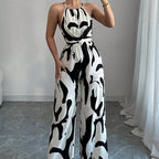 💥Modig färgblockerad halterneck-jumpsuit