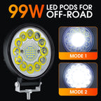 ✨💥Halva priset sista dagen💡4-tums LED-pod med 99 W för terrängbruk✨📍999 st LED-pärlor📍