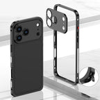 iPhone-skal med bar ram i metall och värmeavledande funktion med sjöhästspänne