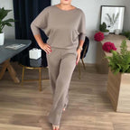 🔥Mest populärt🔥Hemkomfort + Business Elegance Lång kofta, topp och byxor, 3-delat set👚