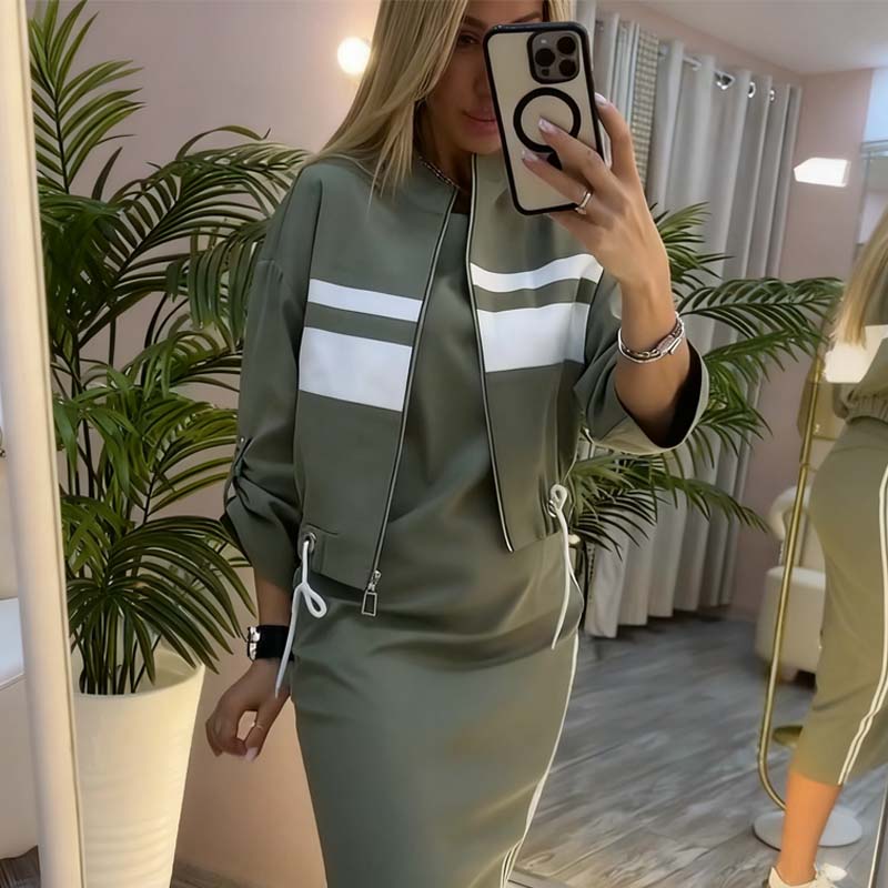 ❄️SISTA DAGENS ERBJUDANDE - 60% RABATT 💖 Damset med stående krage och klänning