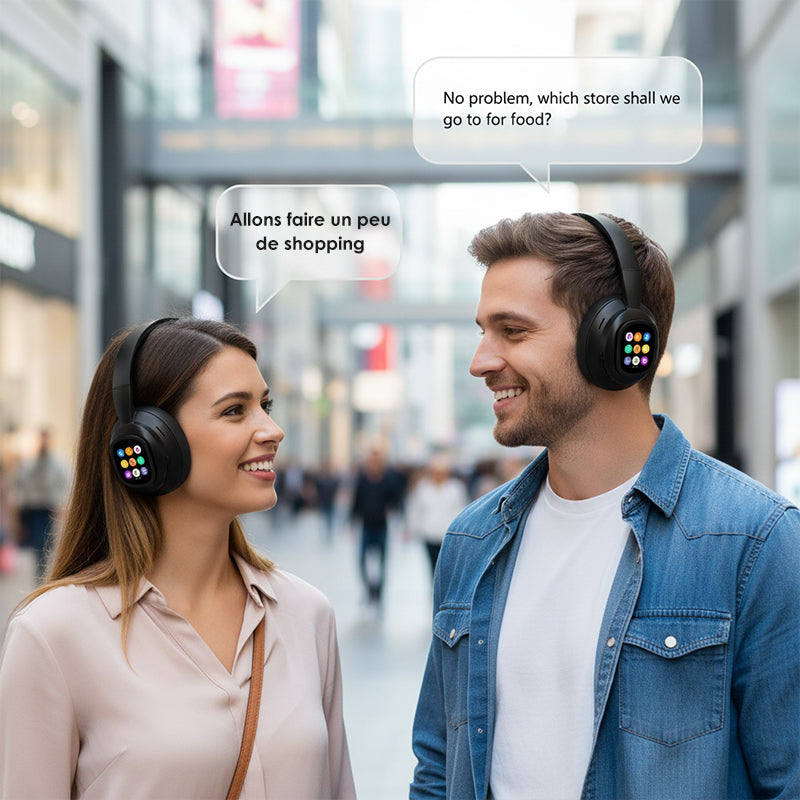 🎧 60% RABATT NU! ✨ AI Bluetooth-hörlurar med LCD-display - Röststyrning & Brusreducering för Musik och Samtal 📱✨