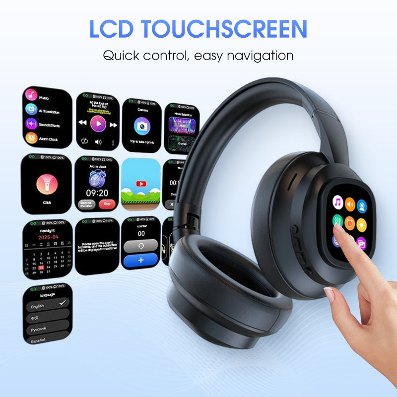 🎧 60% RABATT NU! ✨ AI Bluetooth-hörlurar med LCD-display - Röststyrning & Brusreducering för Musik och Samtal 📱✨