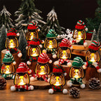 🎅🎄Juldekoration Mini snögubbellykta med mössor och halsdukar