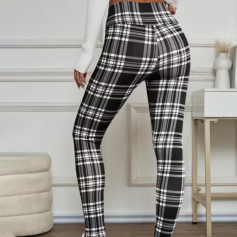 ✈️Kjøp 2 varer og få gratis frakt✈️Fleeceforede rutete leggings til dame – myke, tøyelige og stilige vinterplagg 🧣