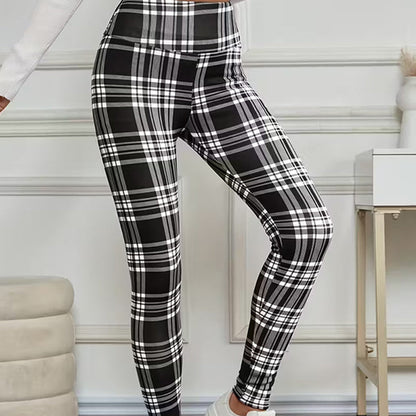 ✈️Kjøp 2 varer og få gratis frakt✈️Fleeceforede rutete leggings til dame – myke, tøyelige og stilige vinterplagg 🧣