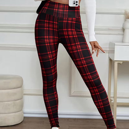✈️Kjøp 2 varer og få gratis frakt✈️Fleeceforede rutete leggings til dame – myke, tøyelige og stilige vinterplagg 🧣