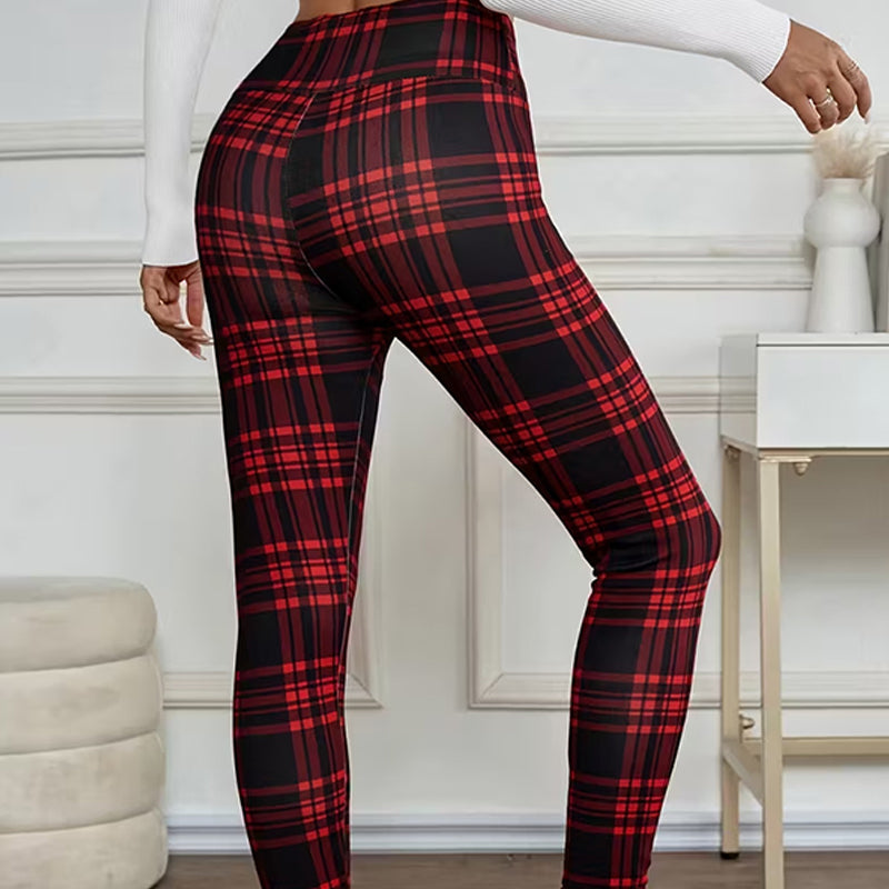 ✈️Kjøp 2 varer og få gratis frakt✈️Fleeceforede rutete leggings til dame – myke, tøyelige og stilige vinterplagg 🧣