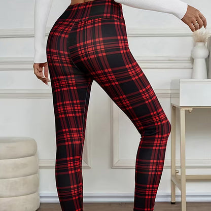✈️Kjøp 2 varer og få gratis frakt✈️Fleeceforede rutete leggings til dame – myke, tøyelige og stilige vinterplagg 🧣