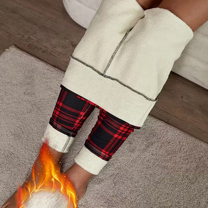 ✈️Kjøp 2 varer og få gratis frakt✈️Fleeceforede rutete leggings til dame – myke, tøyelige og stilige vinterplagg 🧣