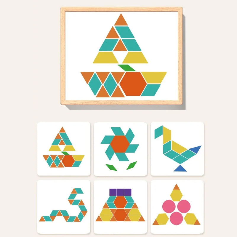 🎁Tidig julrea 50% RABATT🔥Magnetiskt träpussel med mönsterblock🧩