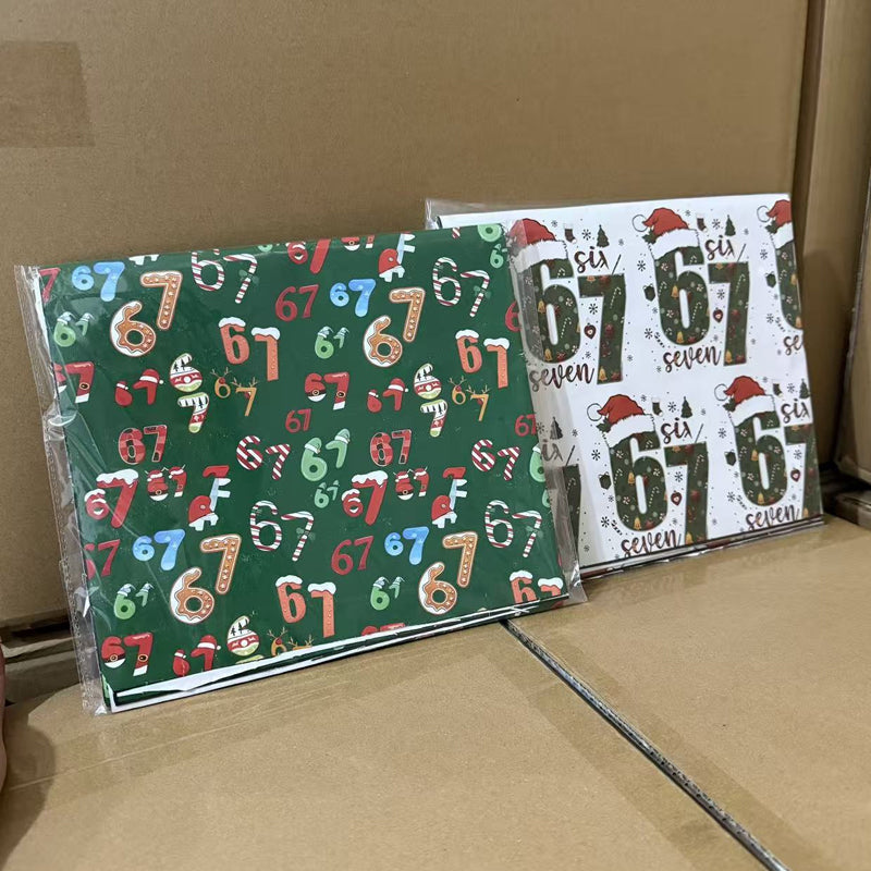 Roligt Julklappspapper med Siffermönster