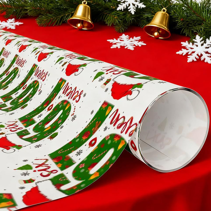 Roligt Julklappspapper med Siffermönster