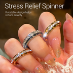 💍 60% RABATT! ✨ ROTERANDE TITANRING - Zirkoniumkristall och antistressdesign, justerbar och lätt, elegant present till honom/henne 🌟🛒